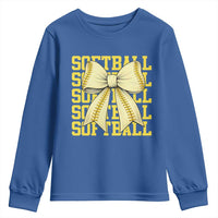 Softball Bow Youth Sweatshirt Sister Sport Lovers Girls Team
