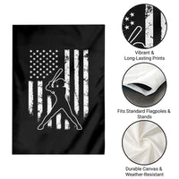 Vintage Patriotic Softball Garden Flag Girls Baseball Softball Player American Flag