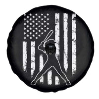 Vintage Patriotic Softball Spare Tire Cover Girls Baseball Softball Player American Flag