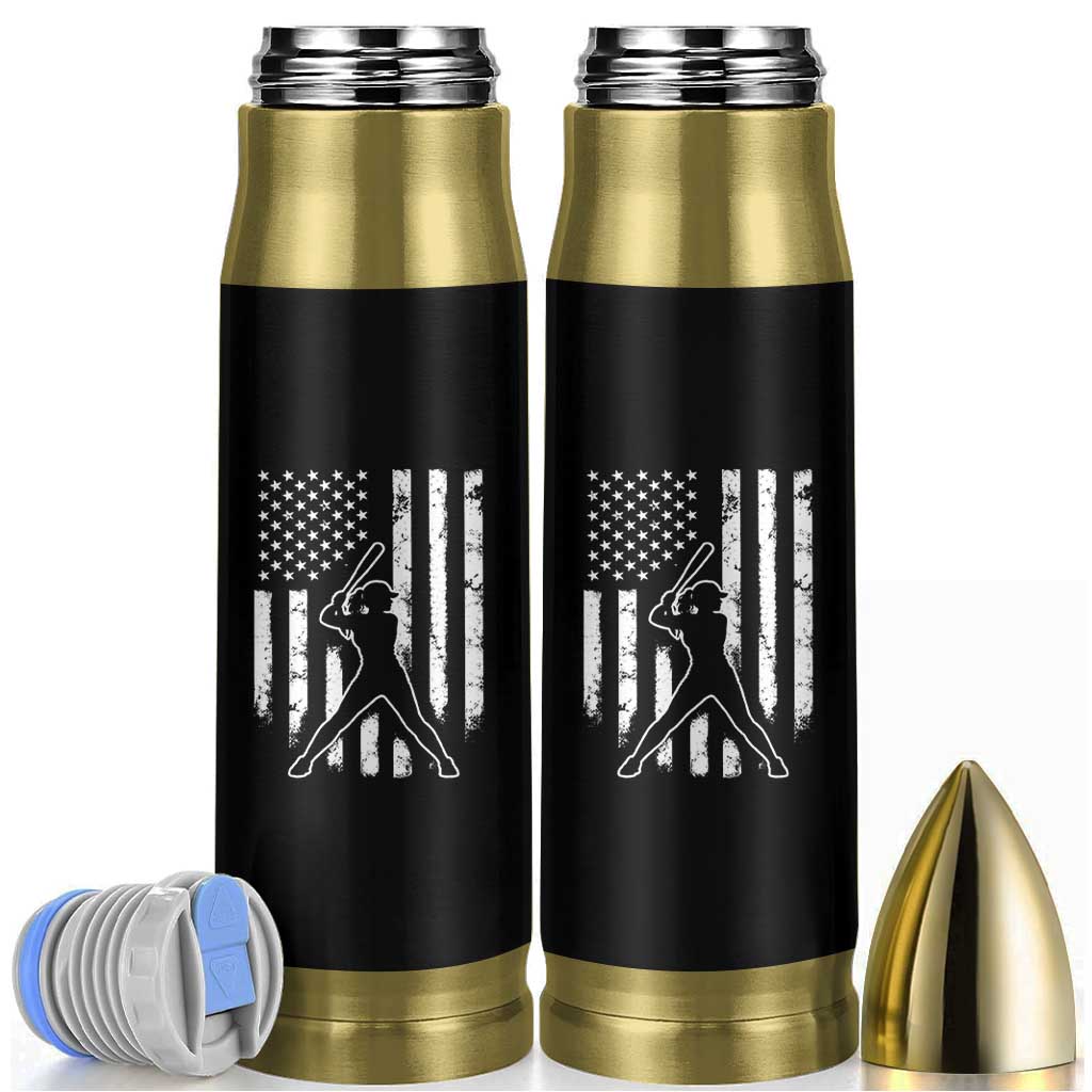 Vintage Patriotic Softball Bullet Tumbler Girls Baseball Softball Player American Flag