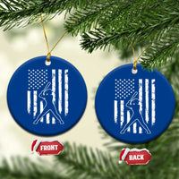 Vintage Patriotic Softball Ceramic Ornament Girls Baseball Softball Player American Flag
