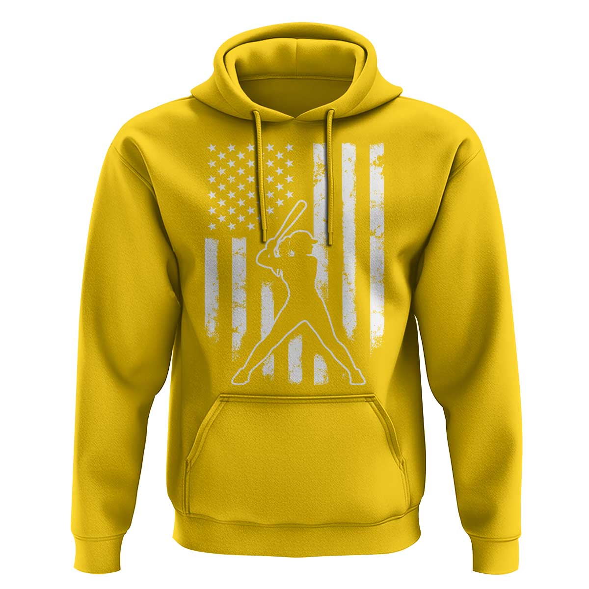 Vintage Patriotic Softball Hoodie Girls Baseball Softball Player American Flag