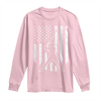 Vintage Patriotic Softball Long Sleeve Shirt Girls Baseball Softball Player American Flag