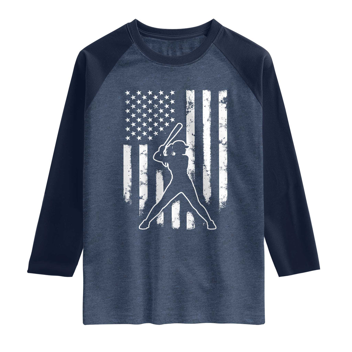Vintage Patriotic Softball Raglan Shirt Girls Baseball Softball Player American Flag