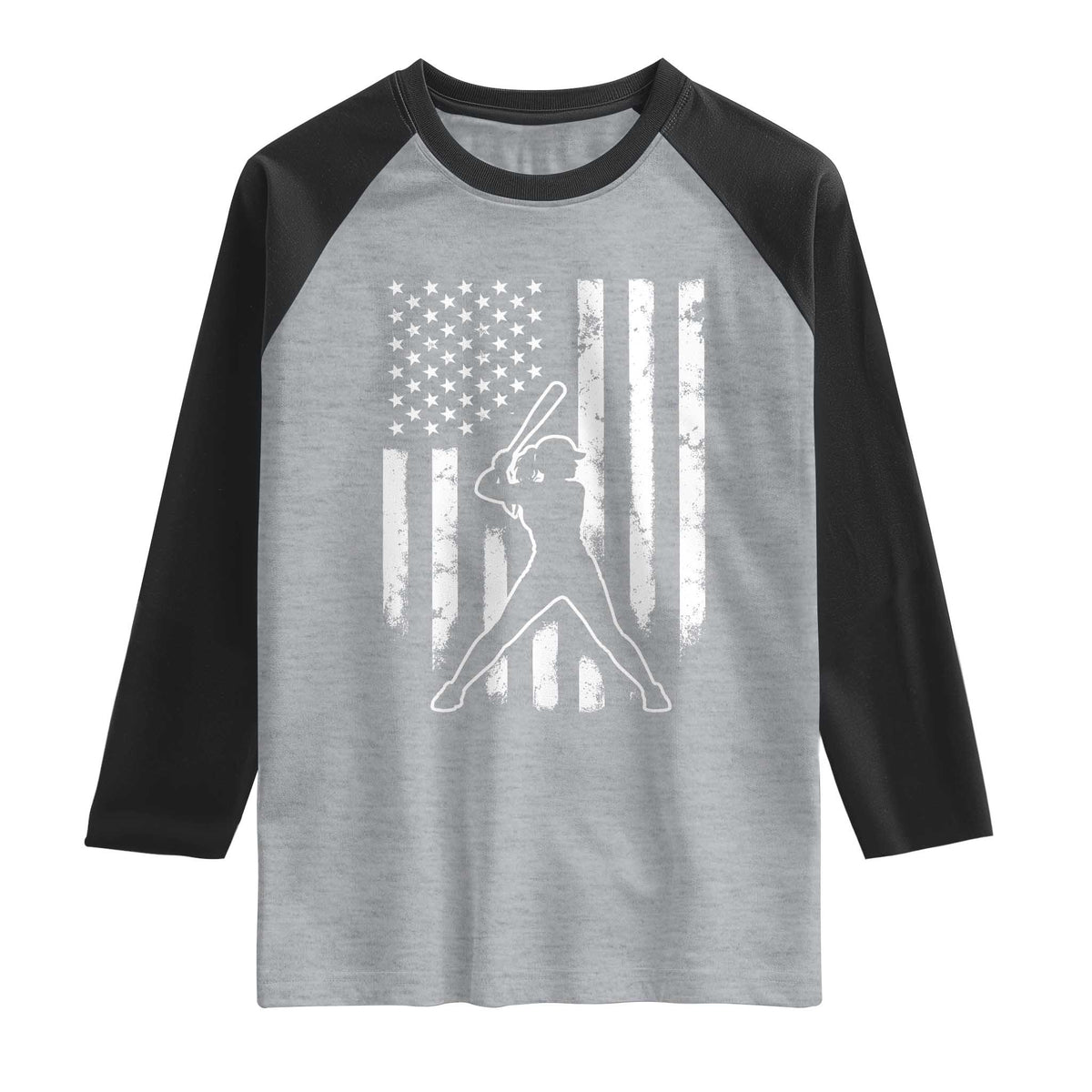 Vintage Patriotic Softball Raglan Shirt Girls Baseball Softball Player American Flag