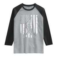 Vintage Patriotic Softball Raglan Shirt Girls Baseball Softball Player American Flag
