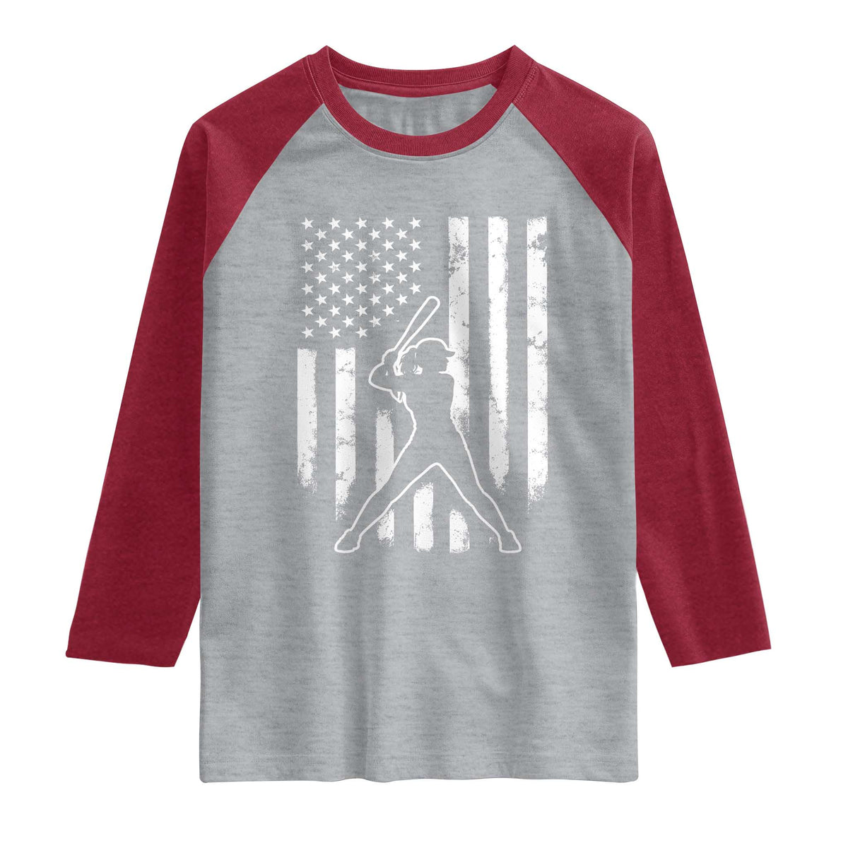Vintage Patriotic Softball Raglan Shirt Girls Baseball Softball Player American Flag