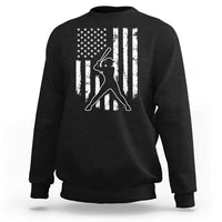 Vintage Patriotic Softball Sweatshirt Girls Baseball Softball Player American Flag