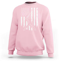 Vintage Patriotic Softball Sweatshirt Girls Baseball Softball Player American Flag