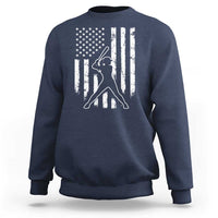 Vintage Patriotic Softball Sweatshirt Girls Baseball Softball Player American Flag