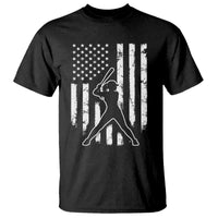 Vintage Patriotic Softball T Shirt Girls Baseball Softball Player American Flag