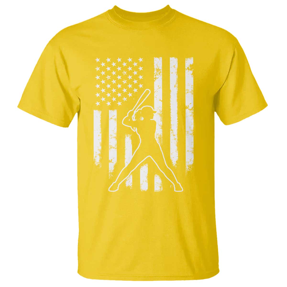 Vintage Patriotic Softball T Shirt Girls Baseball Softball Player American Flag