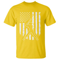 Vintage Patriotic Softball T Shirt Girls Baseball Softball Player American Flag