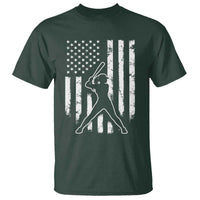 Vintage Patriotic Softball T Shirt Girls Baseball Softball Player American Flag