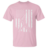 Vintage Patriotic Softball T Shirt Girls Baseball Softball Player American Flag