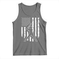 Vintage Patriotic Softball Tank Top Girls Baseball Softball Player American Flag