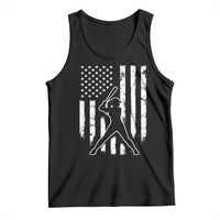 Vintage Patriotic Softball Tank Top Girls Baseball Softball Player American Flag