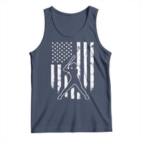 Vintage Patriotic Softball Tank Top Girls Baseball Softball Player American Flag