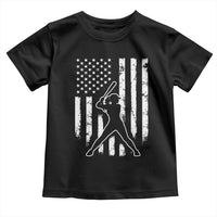 Vintage Patriotic Softball Toddler T Shirt Girls Baseball Softball Player American Flag