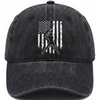 Vintage Patriotic Softball Washed Cotton Baseball Cap Girls Baseball Softball Player American Flag