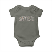 Camo Softball Baby Onesie Vintage Camouflage Softball Varsity Game Day