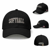 Camo Softball Baseball Cap Vintage Camouflage Softball Varsity Game Day