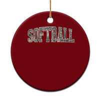 Camo Softball Ceramic Ornament Vintage Camouflage Softball Varsity Game Day