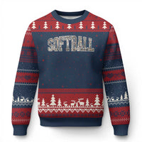 Camo Softball Ugly Christmas Sweater Vintage Camouflage Softball Varsity Game Day