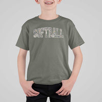 Camo Softball T Shirt For Kid Vintage Camouflage Softball Varsity Game Day