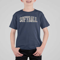 Camo Softball T Shirt For Kid Vintage Camouflage Softball Varsity Game Day