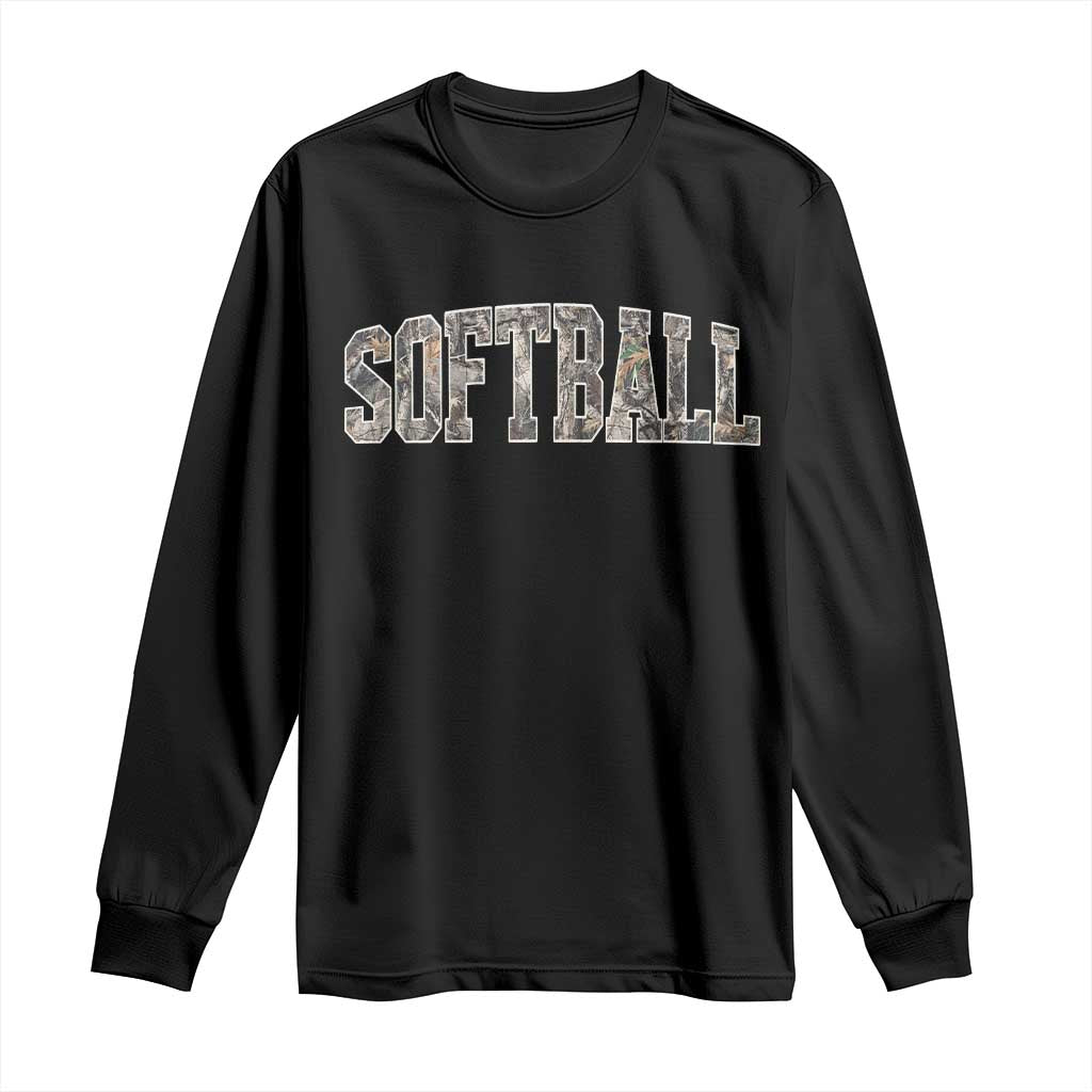 Camo Softball Long Sleeve Shirt Vintage Camouflage Softball Varsity Game Day