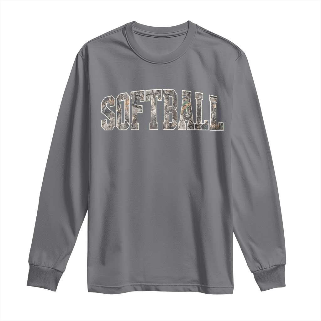 Camo Softball Long Sleeve Shirt Vintage Camouflage Softball Varsity Game Day