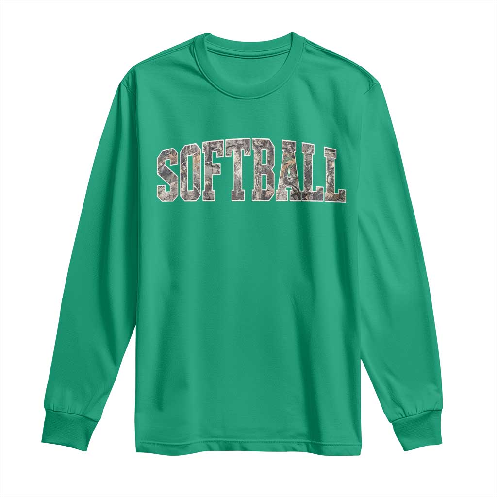 Camo Softball Long Sleeve Shirt Vintage Camouflage Softball Varsity Game Day
