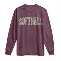 Camo Softball Long Sleeve Shirt Vintage Camouflage Softball Varsity Game Day
