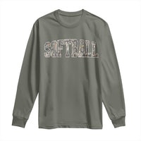 Camo Softball Long Sleeve Shirt Vintage Camouflage Softball Varsity Game Day