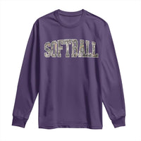 Camo Softball Long Sleeve Shirt Vintage Camouflage Softball Varsity Game Day