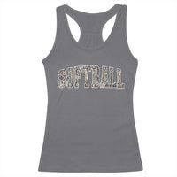 Camo Softball Racerback Tank Top Vintage Camouflage Softball Varsity Game Day