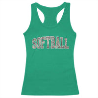 Camo Softball Racerback Tank Top Vintage Camouflage Softball Varsity Game Day
