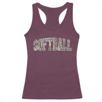 Camo Softball Racerback Tank Top Vintage Camouflage Softball Varsity Game Day
