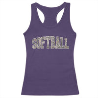 Camo Softball Racerback Tank Top Vintage Camouflage Softball Varsity Game Day