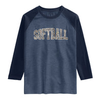 Camo Softball Raglan Shirt Vintage Camouflage Softball Varsity Game Day