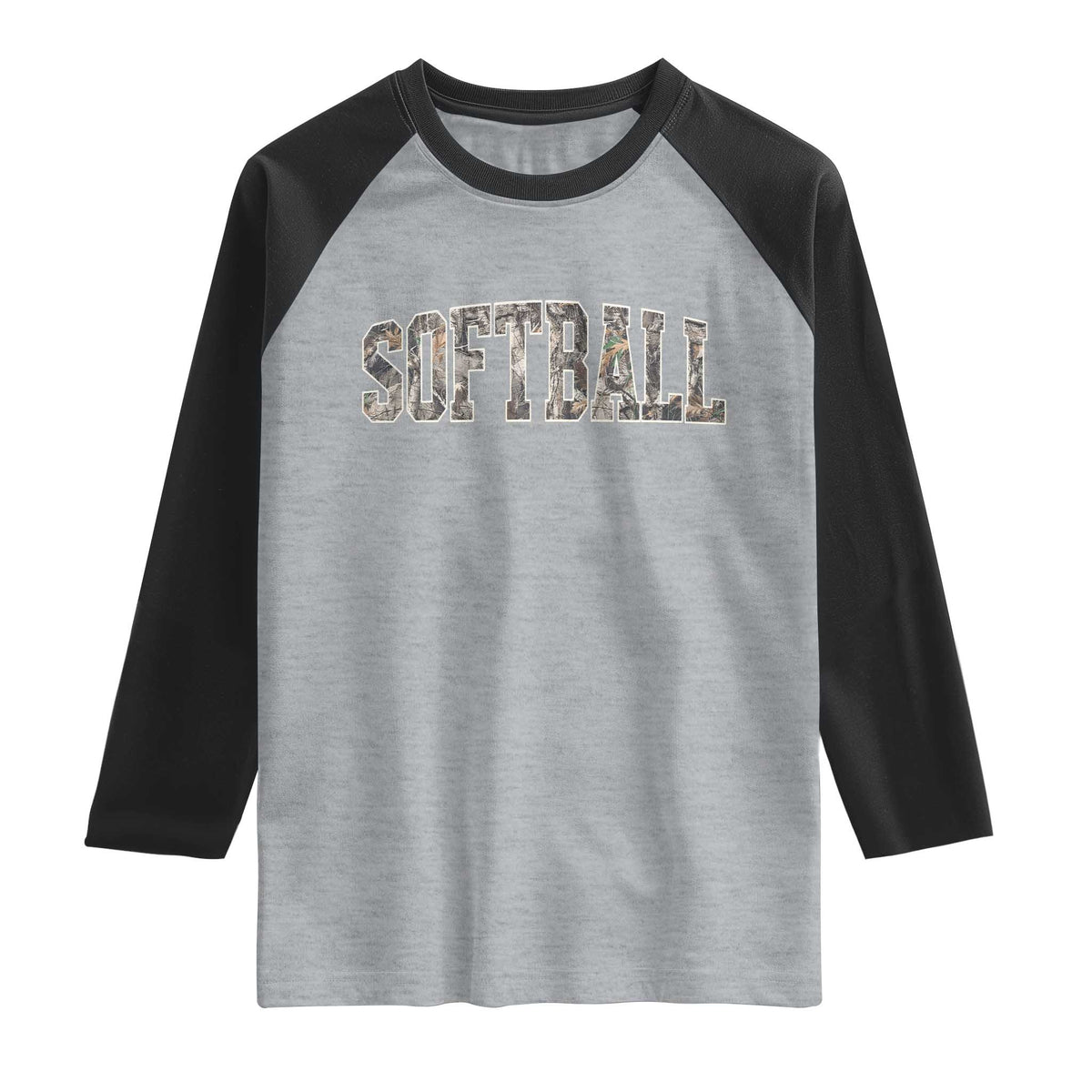 Camo Softball Raglan Shirt Vintage Camouflage Softball Varsity Game Day