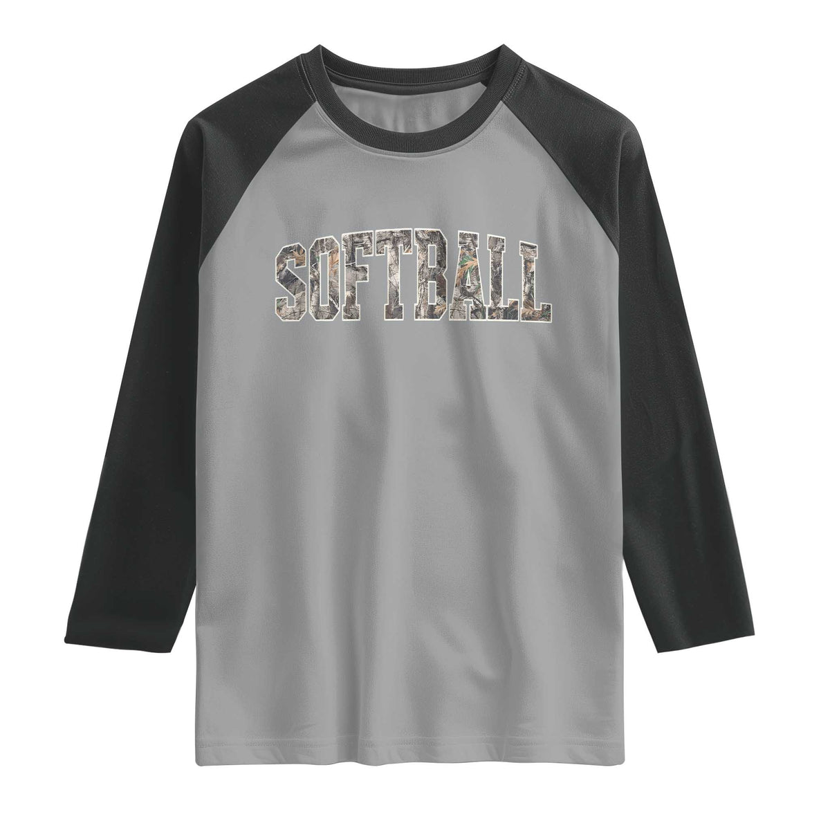 Camo Softball Raglan Shirt Vintage Camouflage Softball Varsity Game Day