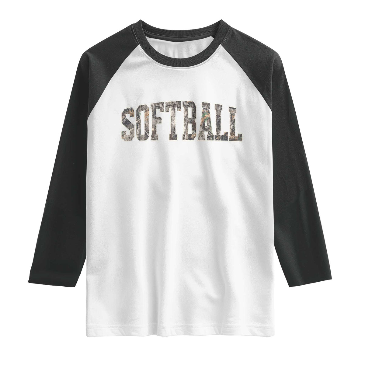Camo Softball Raglan Shirt Vintage Camouflage Softball Varsity Game Day