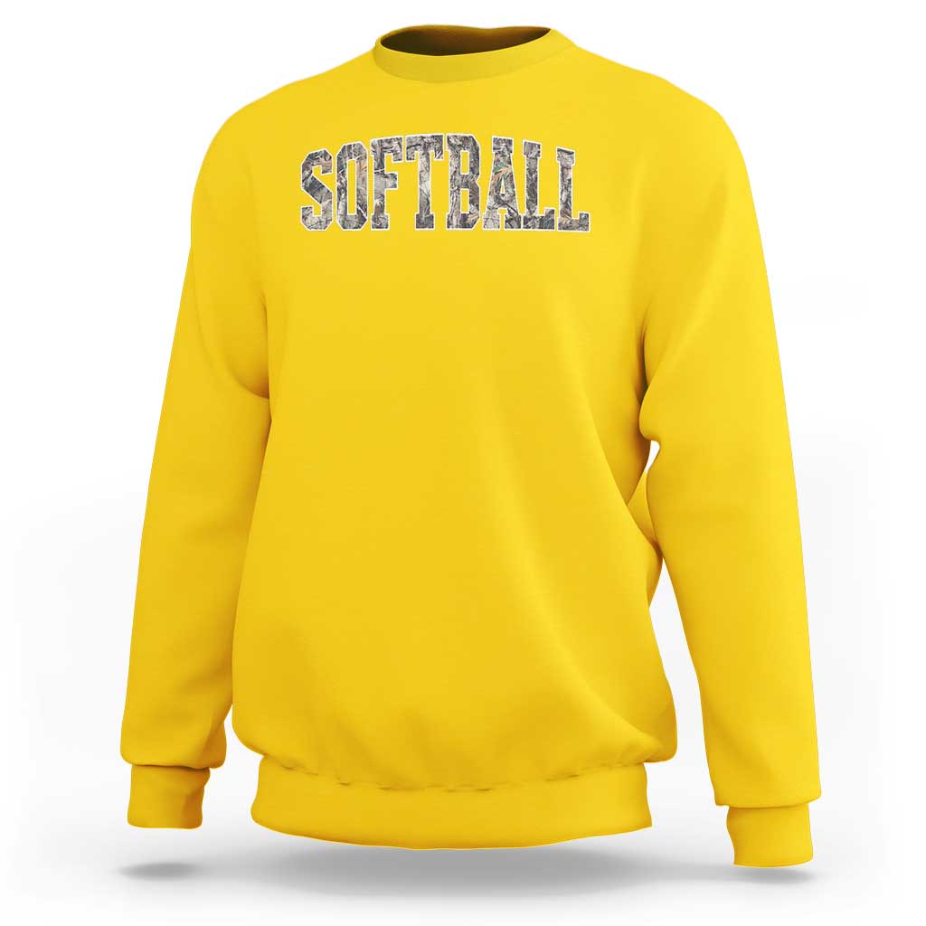 Camo Softball Sweatshirt Vintage Camouflage Softball Varsity Game Day