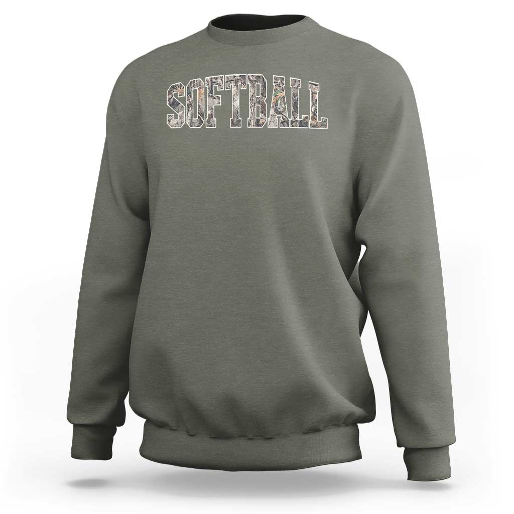 Camo Softball Sweatshirt Vintage Camouflage Softball Varsity Game Day