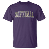 Camo Softball T Shirt Vintage Camouflage Softball Varsity Game Day