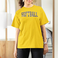 Camo Softball T Shirt For Women Vintage Camouflage Softball Varsity Game Day