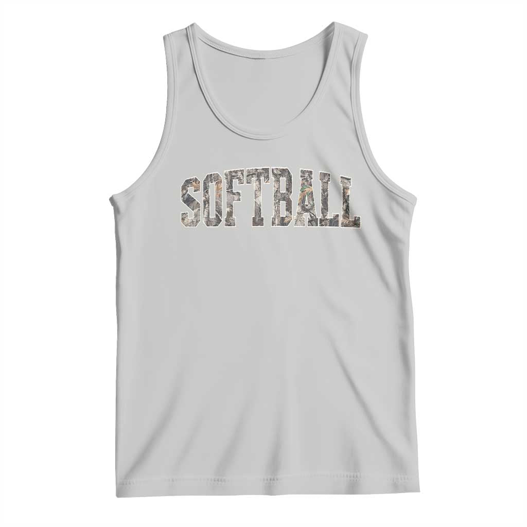Camo Softball Tank Top Vintage Camouflage Softball Varsity Game Day