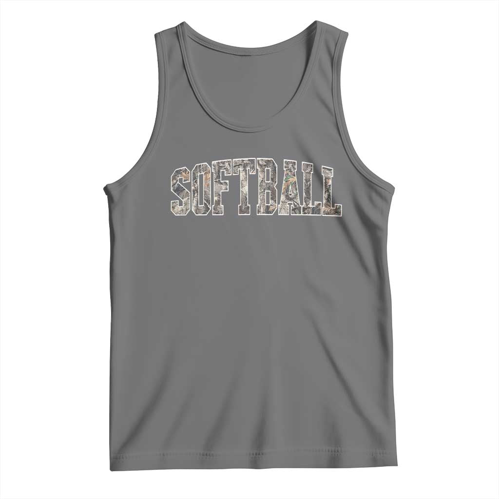 Camo Softball Tank Top Vintage Camouflage Softball Varsity Game Day